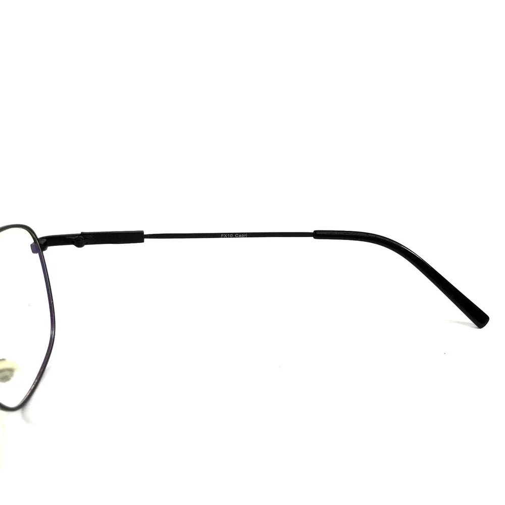 Flexure by Capri Eyeglasses Frames FX10 Black Aviator Wire Rim 55-17-145